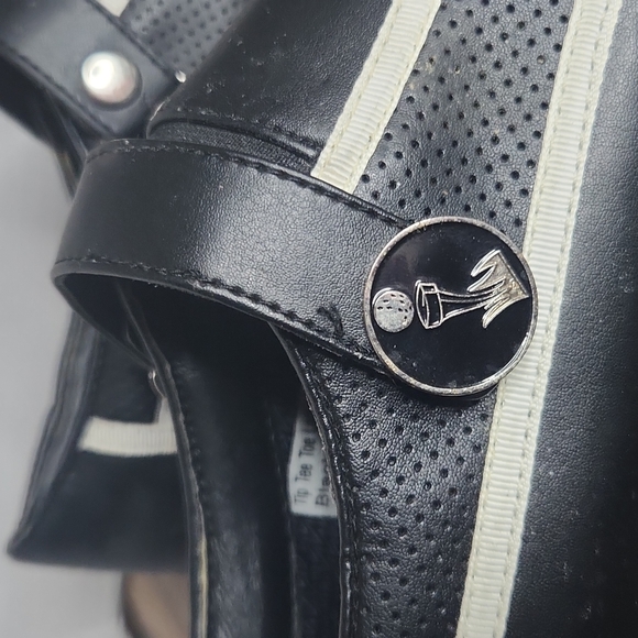 Tip Tee Toe Women's Size 7.5 Golf Shoes Black Leather Spikeless Sneakers - Picture 8 of 11